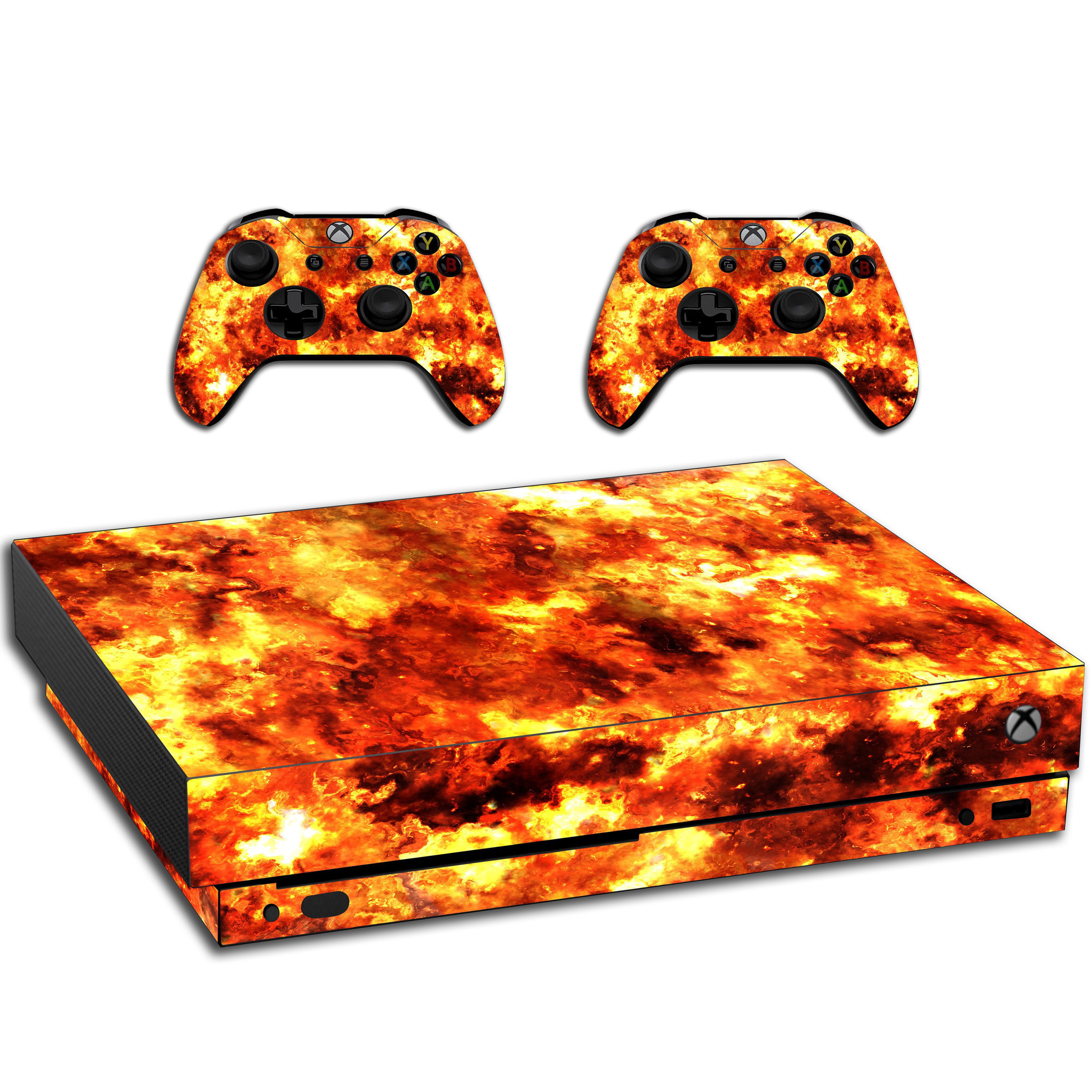VWAQ Flame Xbox One X Decals For Console And Controllers Fire Skin - XXGC3