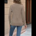thumbnail image 4 of Camisas Elegantes de Textura para Mujer, de Algodón Básico con Rayas en las Axilas - Sudadera con Capucha Color Café M, 4 of 9