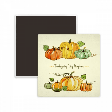 

Cartoon Pumkin Thanksgiving Day Pattern Square Ceracs Fridge Magnet Keepsake Memento