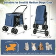 thumbnail image 3 of Petsite 4-Wheel Folding Pet Stroller with Breathable Mesh for Small & Medium Pets Blue, 3 of 10