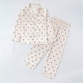 thumbnail image 2 of Zanarzt Valentines Day Pjs Girl Pajamas Set Long Sleeve Button Down Sleepwear Nightwear Soft Pjs Sets Beige,11-12 Years, 2 of 3