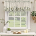 thumbnail image 2 of Eucalyptus Curtain Valances for Windows, Kitchen Valance Window Treatments Panel 2 Pack, Sage Green Farmhouse Leaf Pastoral Plant Rod Pocket Short Curtains for Bathroom Bedroom 54 x 18 Inch, 2 of 8