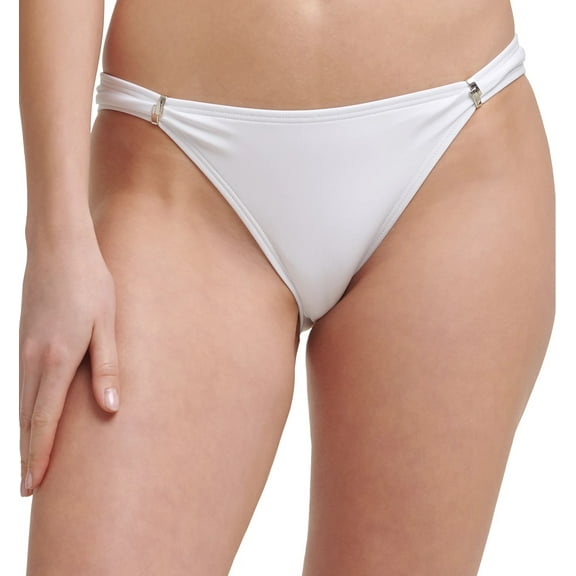 Calvin Klein SOFT WHITE Adjustable Slider Bikini Swim Bottom, US X-Large