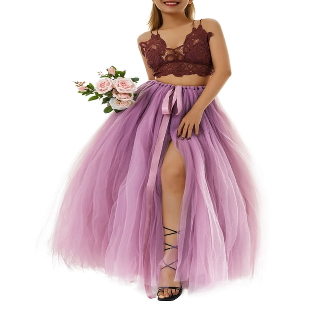 EIMELI Jupe à Bulles pour Femmes Jupe en Tulle Ajustable Taille Nouée pour Mariage Fête Photographie