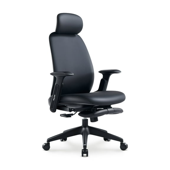 Napa Office chair, Ergonomic Home and office Computer Desk Leather Chair with HeadRest and FootRest, Big and Tall Leather Executive Office Chair with 4D Padded Flip-up Arms, Adjustable Tilt Lock