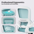 thumbnail image 3 of Silla de oficina ergonómica TRALT de malla ajustable con soporte lumbar, verde menta, 3 of 9