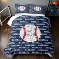thumbnail image 2 of Manfei Grunge Baseball Twin Quilt Set, Sports Twin Coverlet Set, Navy Red White, Navy Reversible 2 Pieces, 1 Bedspread and 1 Pillowcase, 2 of 7