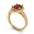 thumbnail image 2 of 2.38 ct Pear Cut Natural Garnet with Simulated Diamond Halo Accents 18K Yellow Gold Womens Engagement Ring, 2 of 5