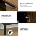 thumbnail image 2 of 2-door Storage Sideboards with Adjustable Shelf Metal Legs Oark Herribone Design Set of 2 Living Room Walnut, 2 of 9