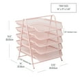 thumbnail image 4 of Mind Reader 5-Tier Paper Tray, Desktop Organizer, File Storage, Workspace, Office, Metal, Pink, 4 of 9
