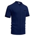 thumbnail image 5 of COOFANDY Men's Short Sleeve Knit Shirts 2025 Vintage Button Down Polo Shirt Casual Beach Tops, 5 of 6