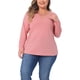 thumbnail image 1 of Blusas de mujer de tallas grandes Agnes Orinda, camisetas de cuello en V cruzado, casuales, de manga larga, talla 2X, color rosa, 1 of 6