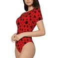 thumbnail image 2 of Gaeub Ladybug Pattern Women'S Short Sleeve One Piece Swimsuit Sexy High-Waisted Bodysuit For Swimming, Beach, Sports - Large, 2 of 9