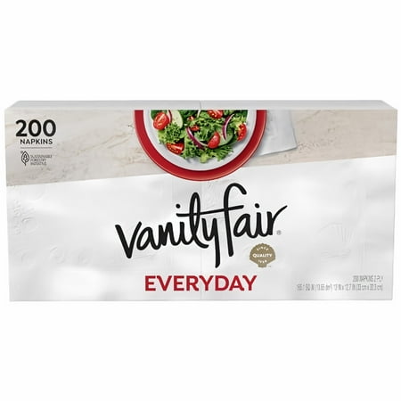 Vanity Fair Everyday Napkins, White - 200 ct (Pack of 2)