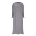 thumbnail image 6 of Sexlip Womens Crew Neck Pocket Loose Longline Kaftan Dress Soft Breathable Modest Casual Daily Dress Gray XXL, 6 of 6