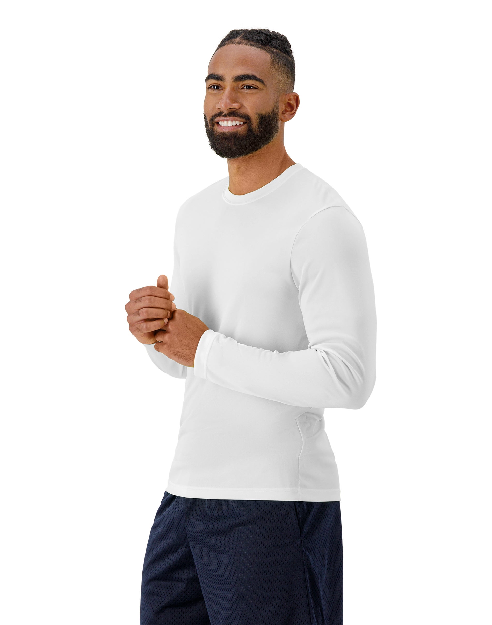 Hanes Cool DRI Performance Long Sleeve T-Shirt, Quick-Drying Training Tee, UPF 40+