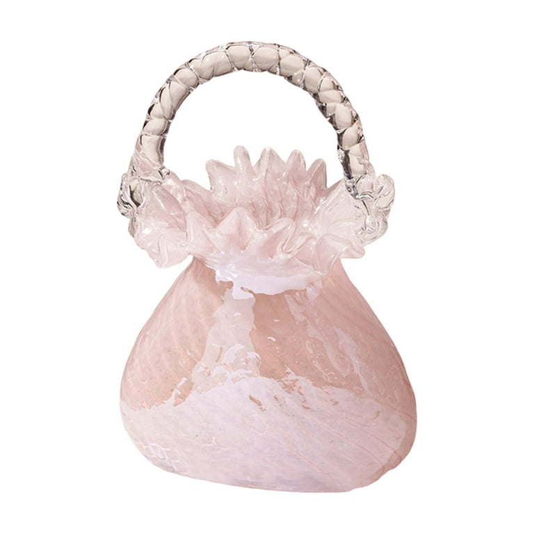 Handbag Vase For Flowers,Cool & Cute Vase For Centerpieces & Fish  Bowl,Handbag Flower Vase Decorative,Wide Mouth Bubble Vase Decor