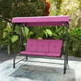 thumbnail image 1 of Costway 3-Seat Outdoor Converting Patio Swing Glider Adjustable Canopy Porch Swing Wine, 1 of 10