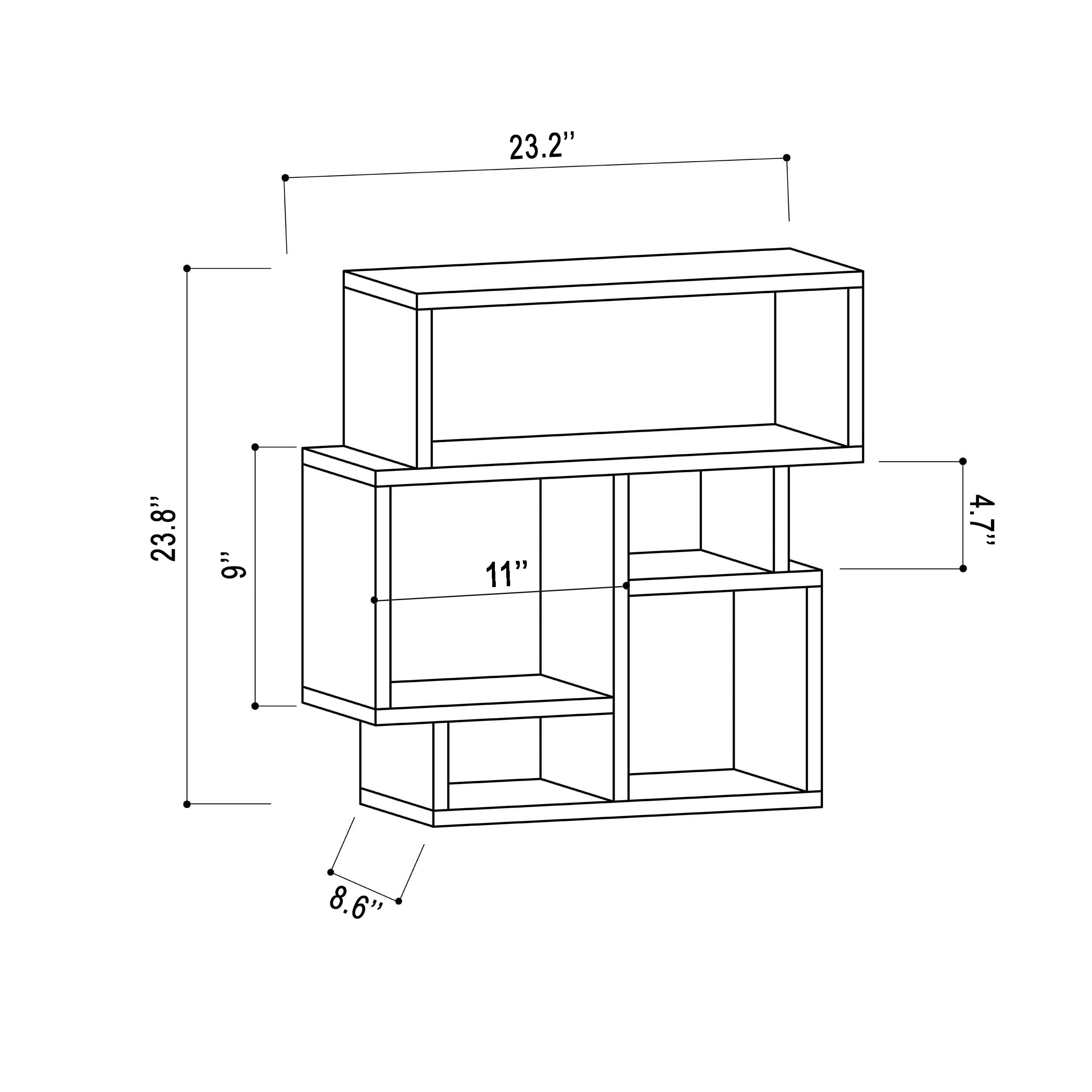 Ada Home Decor Furniture White 2 Tier Schultz Modern Side Table