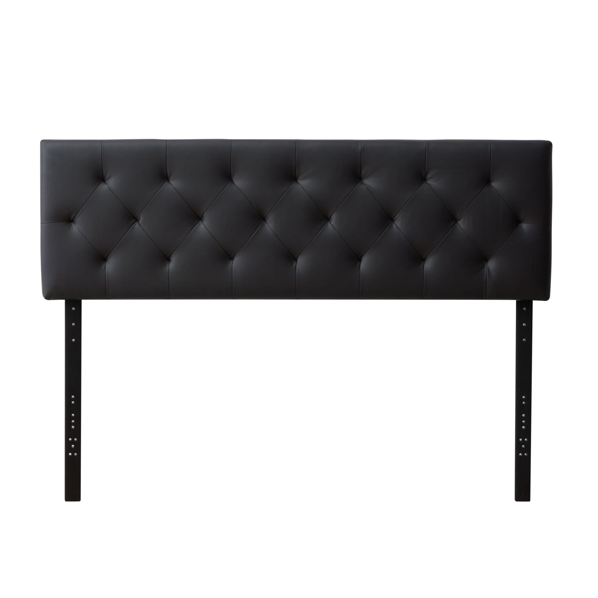 Rest Haven Harrington Faux Leather Upholstered Headboard, Full, Black