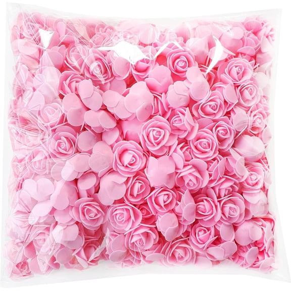500 Foam Flowers Bulk, Artificial Flowers Foam Roses for Crafts, DIY Bear Gifts for Valentine's Day, Birthday, Wedding Bouquets Decoration-Dark Pink