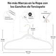 thumbnail image 2 of MAGMALIFE 50 Ganchos para Ropa de Terciopelo, Gancho Dorado Giratorio de 360 Grados, Adecuado para Todo Tipo de Ropa, Antideslizante (Blanco), 2 of 6