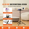 thumbnail image 6 of KFFKFF Projector Support, Laptop Stand Tripod with Variable Height ranging from 26.97 to 63 inches, Mobile Projector Tripod Stand featuring Tray & Flexible Phone Mount, suitable for Outdoor Cinema, 6 of 9