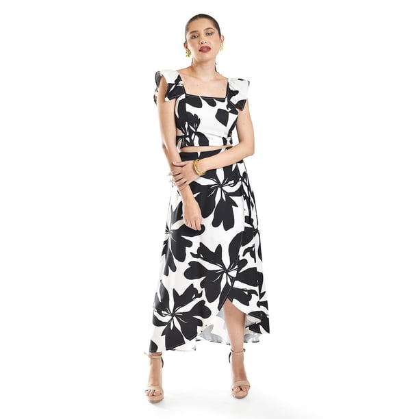Set estampado floral Roman Fashion /Juvenil, 690 (Negro Flor) negro M