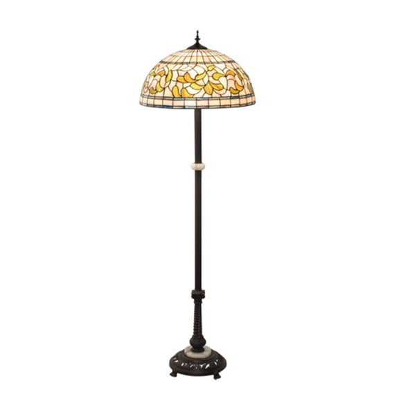 229125 Meyda 62" Wide Tiffany Turning Leaf Floor Lamp
