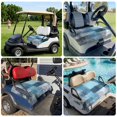 thumbnail image 6 of Golf Cart Seat Covers for 2 Seater,Teal Blue Microfiber Cart Seat Towel Blanket,Modern Oil Painting Abstract Ombre Geometric Absorbent Breathable NonSlip Bench Seats Protector for Golf Course 51"x31", 6 of 9