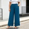 thumbnail image 2 of Pants for Women Plus Size Wide Leg Loose Fit Lightweight Elastic Waisted Pants with Pockets XL-5XL, 2 of 6