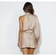 thumbnail image 3 of Women's Satin Dresses Mock Neck One Shoulder Long Sleeve High Waist Dresses, 3 of 4