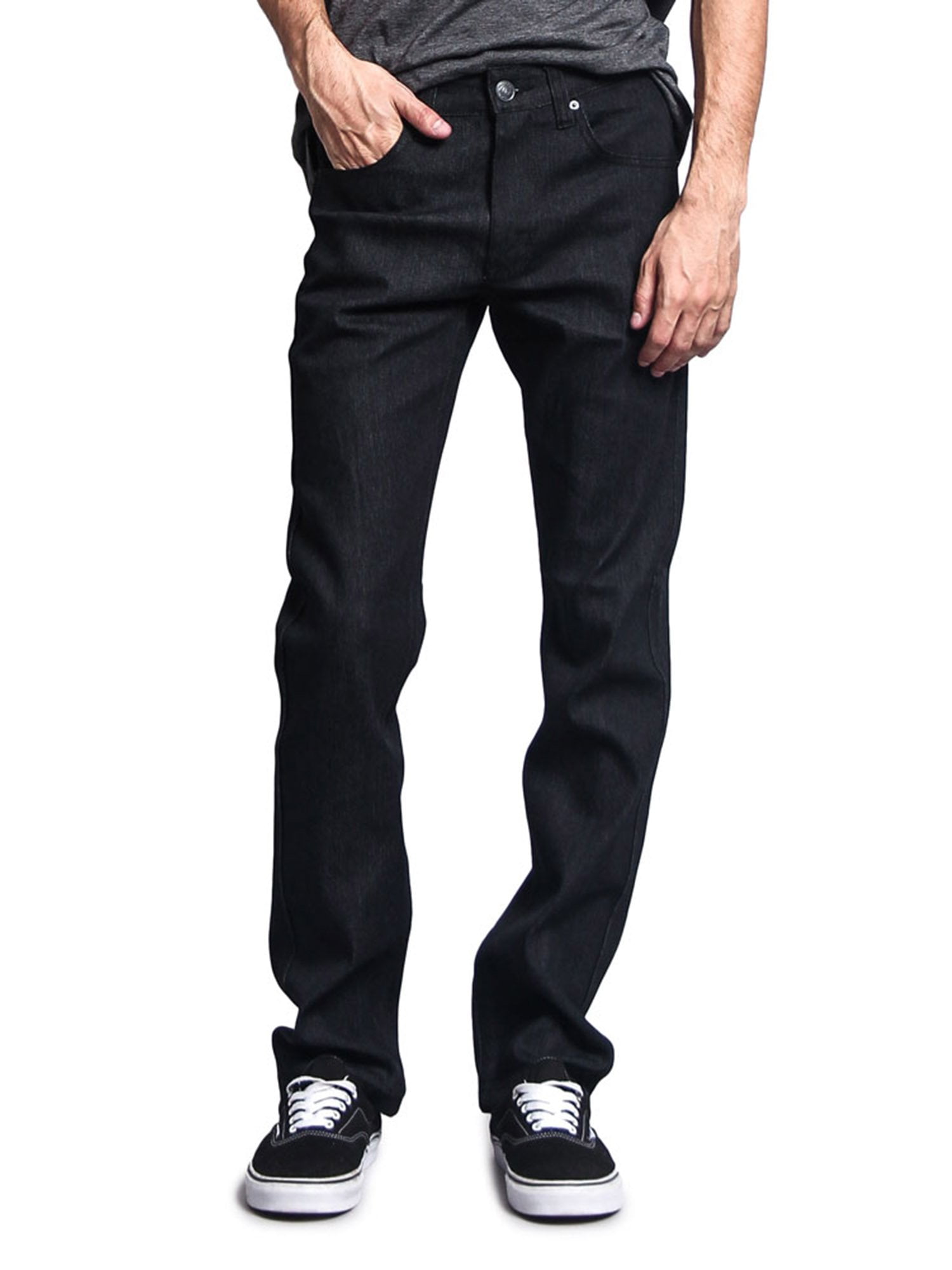 Victorious Men's Slim Fit Unwashed Raw Denim Jeans DL980 - Black - 38/30 -  Walmart.com