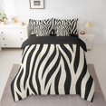 thumbnail image 2 of jejeloiu Wild Zebra Lines 7-Piece Twin Bedding Sets,Beige Geometric Stripes Bedding Comforter Set For Men Women Reversible, 2 of 8