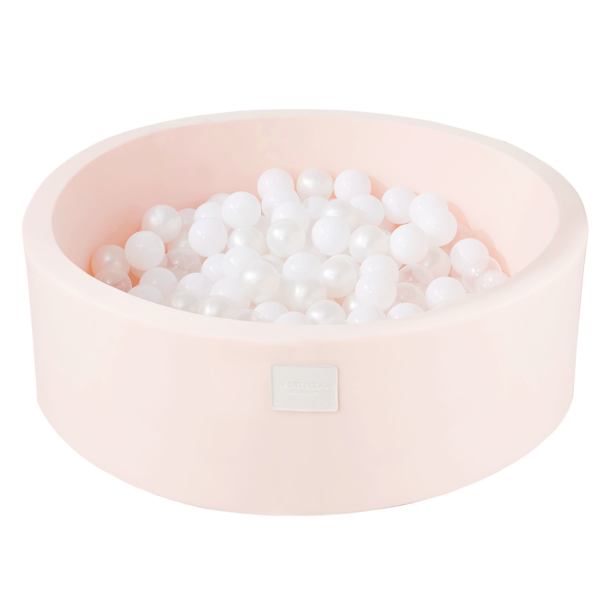 Fortella Foam Ball Pit with 200 Balls Included, for Toddlers Babies, Size 35 x 12 x 2 in (Pink