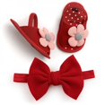 thumbnail image 3 of KOOYET Newborn Kids Girls Sandals Shoes Cute Flower Breathable Anti-Slip Summer Shoes Sandals+ Bow Headband 0-18M, 3 of 6