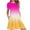 Hot Pink, variant on Erwazi Women's Casual Summer Dress Short Sleeve T Shirt Dress Gradient Print Tiered Swing Mini Dresses with Pockets
