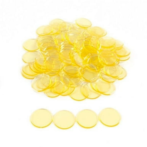 Plastic Bingo Chips - Yellow - 7/8 inch size - 100 per pack
