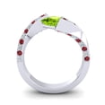 thumbnail image 4 of Diamond-Capitals 1.20 Carat Natural Diamond Peridot & Red Ruby Gemstone Lovely Engagement Ring for Fiancee 14K White Gold Size 8, 4 of 8