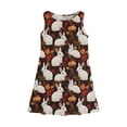 thumbnail image 3 of YOUYEDIAN Easter Girls Sleeveless Dress Casual Cute Elegant Bunny Print Crew Neck A-Line Dresses Summer Flowy Sundresses (Wine, 13-14 Years), 3 of 5