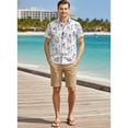 thumbnail image 6 of LA LEELA Men's Hawaiian Shirts Aloha Beach Shirts Casual Short Sleeve Button Up Shirt Men M Beach, White Summer Vacation Holiday, 6 of 6