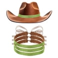 thumbnail image 1 of 4 PCS Banda de Sombrero de Rhinestone Cinturones de Sombrero Brillante para Mujeres Hombres Sombreros de Vaquero (Verde), 1 of 7