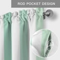 thumbnail image 6 of Coral Cyan Stripe Farmhouse Short Window Curtain Valances, Geometric Grey White Vertical Striped Rod Pocket Kitchen Valances for Living Room Bedroom Bathroom Cafe 42" x 12", 6 of 8