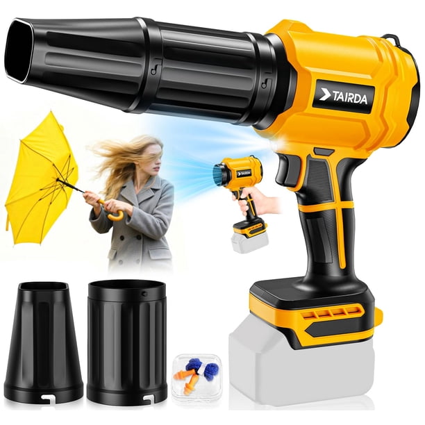 Soplador de hojas TAIRDA Turbo Jet Mini inalámbrico, 2 boquillas, liviano