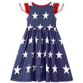 thumbnail image 2 of Jurebecia Casual Costume Girls 4th of July Dress for Girls American Flag Striped Patriotic Dresses Patriotic Clothes Independence Day Outfits Girl Casual Dress 7-8 Years, 2 of 8