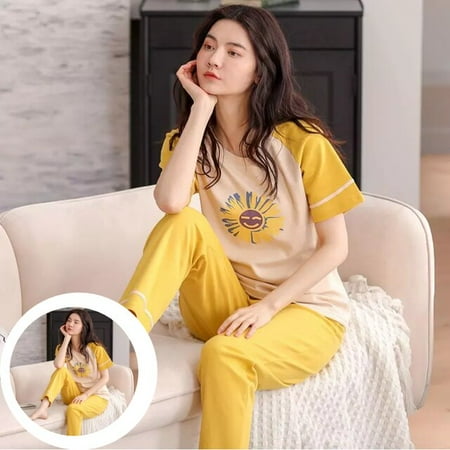 

QWZNDZGR Spring Summer Short Sleeved Elegant Women s Pajamas Set Abstract Sexy Black Nightwear Plaid Sleepwear Lounge Homewear Fashion