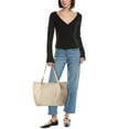 thumbnail image 4 of Italian Leather Top Handle Tote, Beige, 4 of 4
