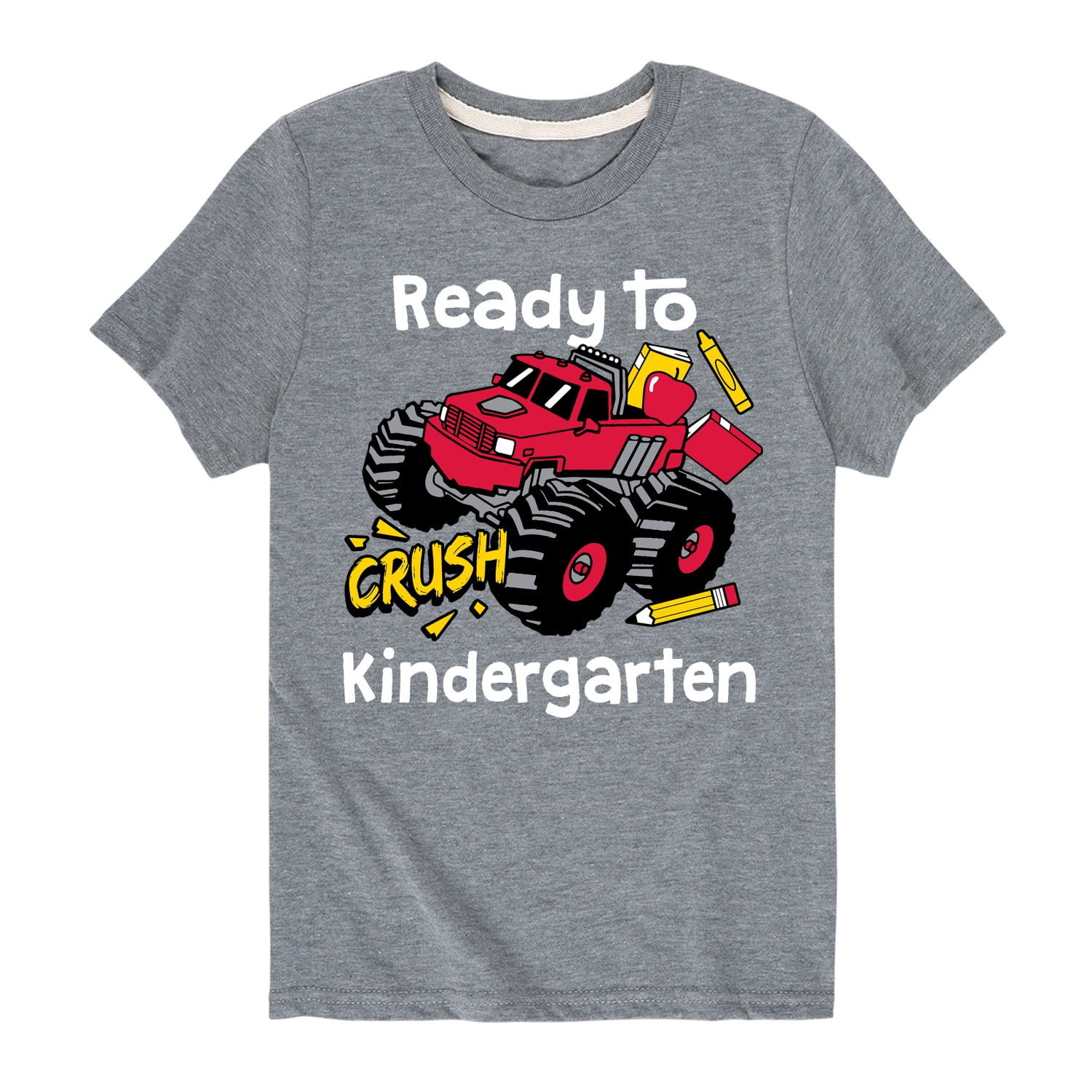 Instant Message - Monster Truck Ready To Crush Kindergarten Short Sleeve Graphic T-Shirt