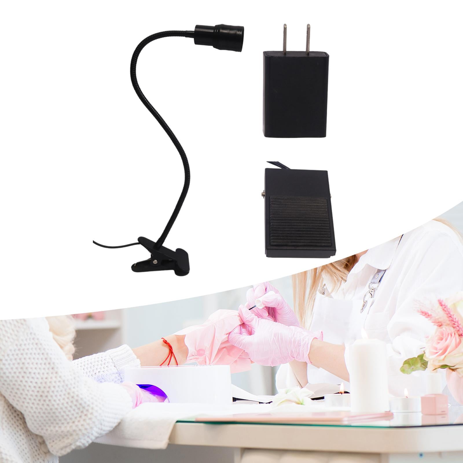 FITYLE Lash Light for Eyelash with Clip 5W Flexible Gooseneck,Portable with Foot Pedal for Beauty, Studio, Lash Technicians Home