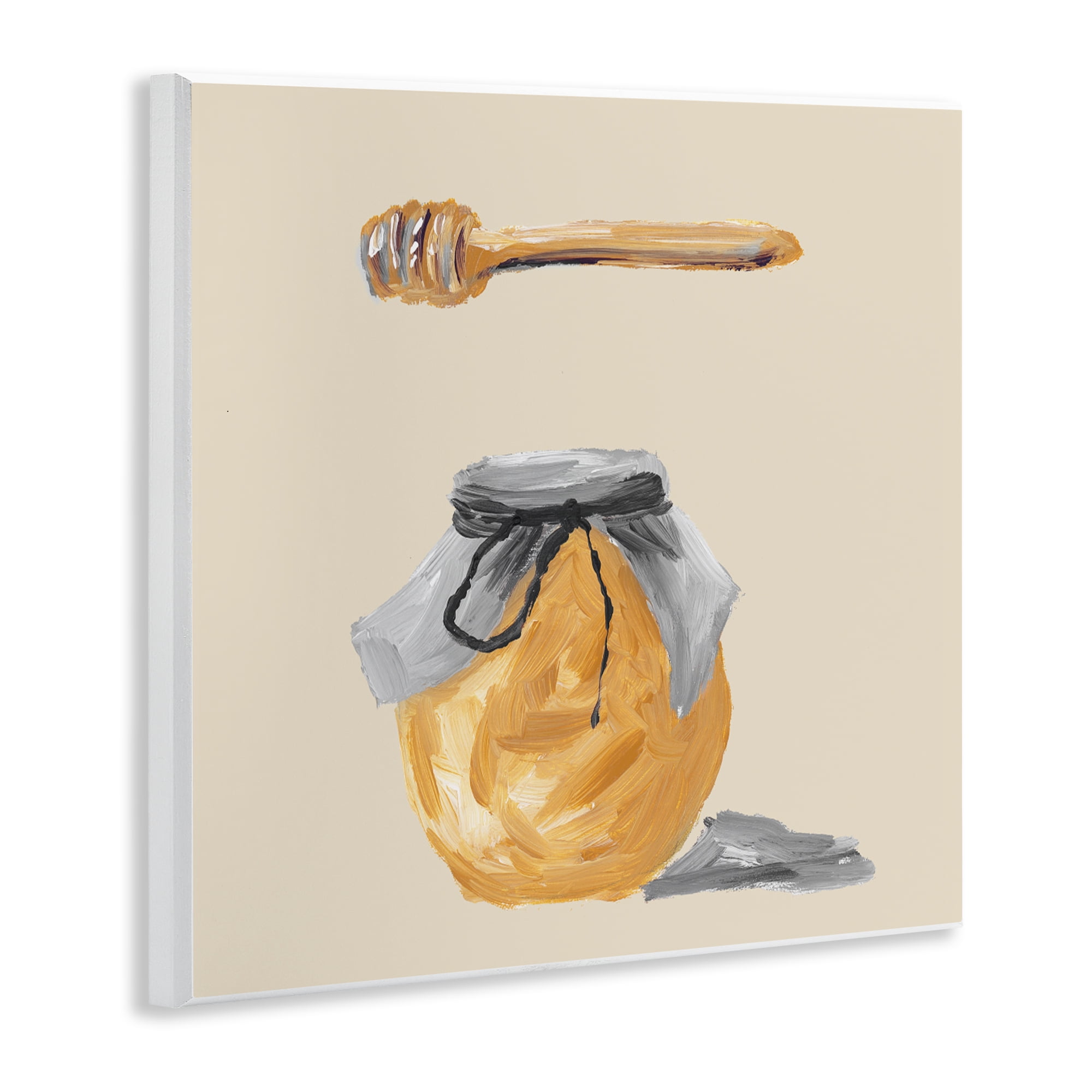 Stupell Industries Honey Jar over Tan Wall Plaque Art, design by Lucille Price